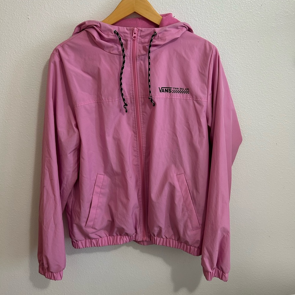 VANS light weight pink windbreaker size M